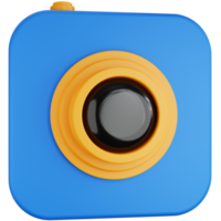 3d icoon illustratie blauw camera png