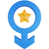 3d icono ilustración masculino estrella símbolo png