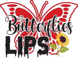 Print Butterfly Lips vector