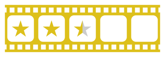 visivo di il cinque 5 stella cartello nel il pellicola silhouette. stella valutazione icona simbolo per film o film revisione, pittogramma, app, sito web o grafico design elemento. valutazione 2,5 stella. formato png