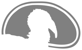 dinde tête silhouette dans le Viande forme pour logo, étiquette, marquer, étiqueter, pictogramme ou graphique conception élément. le dinde est une grand oiseau dans le genre méléagris. format png