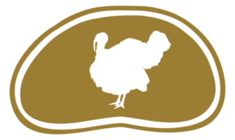 Truthahn Silhouette im das Fleisch gestalten zum Logo, Etikett, markieren, Schild, Piktogramm oder Grafik Design Element. das Truthahn ist ein groß Vogel im das Gattung Meleagris. Format png