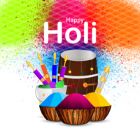 Happy holi festival of color with exploded colorful powder png