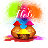 Happy holi festival of color with exploded colorful powder png