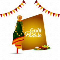 Happy ugadi celebration illustration of realistic kalash png