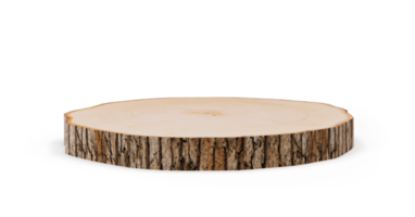 de madera podio en transparente antecedentes. natural etapa para producto, cosmético presentación. burlarse de arriba. pedestal o plataforma para belleza productos vacío escena. mostrar, escaparate. 3d representación. png