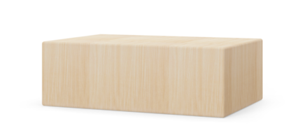 di legno podio su trasparente sfondo. naturale palcoscenico per Prodotto, cosmetico presentazione. finto su. piedistallo o piattaforma per bellezza prodotti. vuoto scena. Schermo, vetrina. 3d resa. png