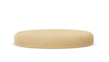 di legno podio su trasparente sfondo. naturale palcoscenico per Prodotto, cosmetico presentazione. finto su. piedistallo o piattaforma per bellezza prodotti. vuoto scena. Schermo, vetrina. 3d resa. png