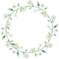 Watercolor floral WREATH png with transparent background