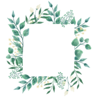 Watercolor floral FRAMES png with transparent background