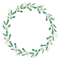 Watercolor floral WREATH png with transparent background