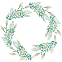 Watercolor floral WREATH png with transparent background