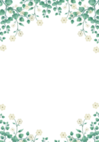 Watercolor floral BORDER FRAME png with transparent background