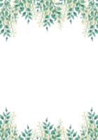 vattenfärg blommig gräns ram png med transparent bakgrund