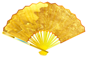 Hand fan icon in golden color png