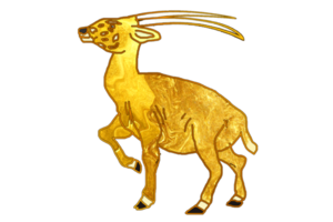 golden color of Saola icon, an endangered Vietnamese animal png