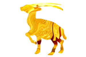 golden color of Saola icon, an endangered Vietnamese animal png