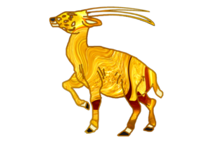 golden color of Saola icon, an endangered Vietnamese animal png