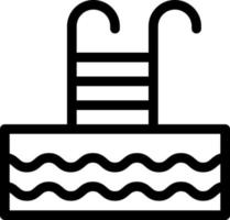 Ilustración de vector de piscina en un fondo. Símbolos de calidad premium. Iconos vectoriales para concepto y diseño gráfico.