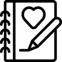 Ilustración de vector de diario de amor en un fondo. Símbolos de calidad premium. Iconos vectoriales para concepto y diseño gráfico.