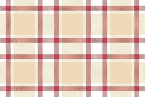 Plaid background, check seamless pattern in beige. Vector fabric texture for textile print, wrapping paper, gift card or wallpaper.