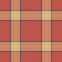 Plaid seamless pattern in red. Check fabric texture. Vector textile print.