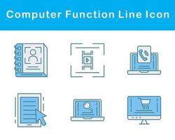 computadora función vector icono conjunto