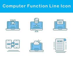 computadora función vector icono conjunto