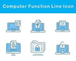 computadora función vector icono conjunto