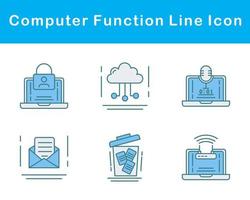 computadora función vector icono conjunto