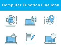 computadora función vector icono conjunto