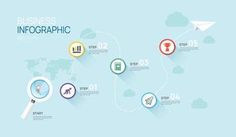 infografía diseño modelo para negocio. cronograma concepto con 5 5 pasos vector infografía.