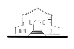 Church sketch on white background. Vector Illustration.