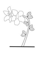 Apple Blossom sketch with white background elements. Vector illustration.