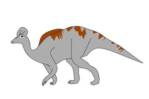 Dinosaur Corythosaurus With White Background Elements. Vector illustration.