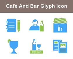 café y bar vector icono conjunto