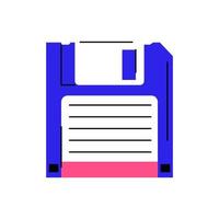 HD diskette old data media. Floppy Disk icon in flat style. vector