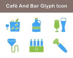 café y bar vector icono conjunto