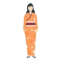 linda kimono icono dibujos animados vector. asiático mujer vector