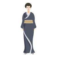 Geisha kimono icon cartoon vector. Asian person vector