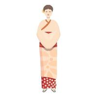 Wedding kimono icon cartoon vector. Woman person vector