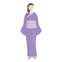 Kimono character icon cartoon vector. Asian woman vector