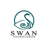 Swan logo icon design template- vector illustration