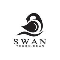 Swan logo icon design template- vector illustration