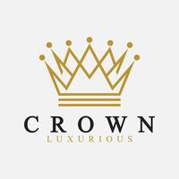 Crown Logo Vector Template,linear crown icons. Royal, luxury symbol. King, queen abstract geometric logo.