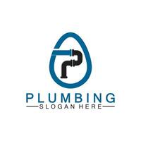 Letter P plumbing logo icon design vector