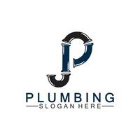 Letter P plumbing logo icon design vector