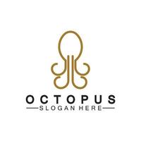 Octopus simple modern line art logo design-vector illustration vector