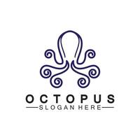 Octopus simple modern line art logo design-vector illustration vector