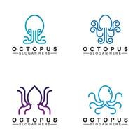 Octopus simple modern line art logo design-vector illustration vector